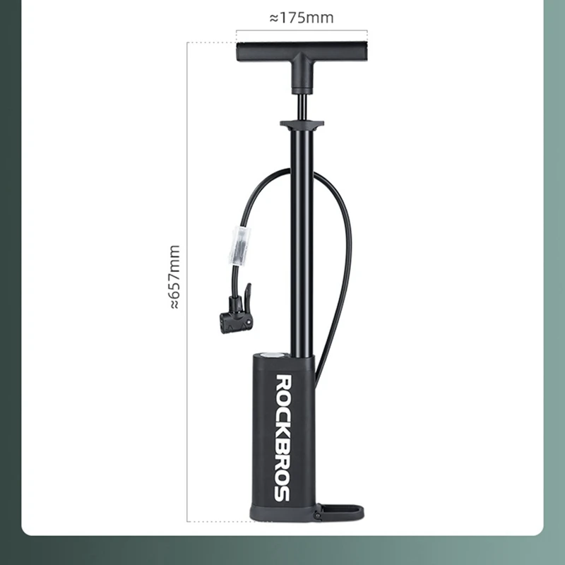 ROCKBROS 1 Piece Bike Pump 160PSI High Pressure Bicycle Pump FV/AV Freeze-Resistant Accessories Black