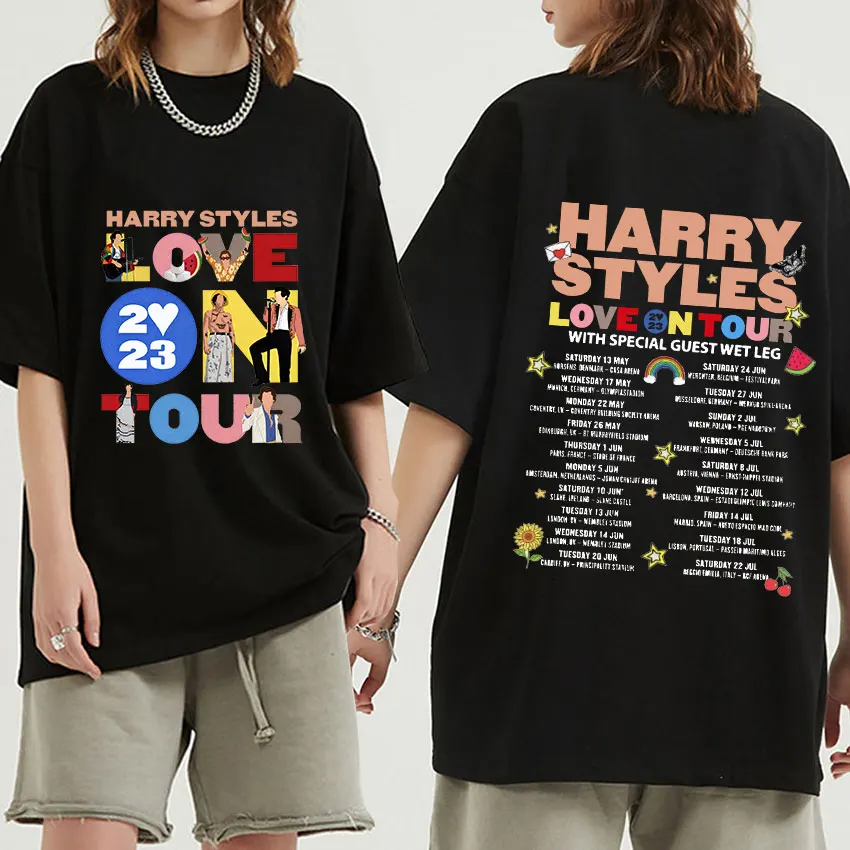 

Love on Tour 2023 World Concert Tour Tshirt Tops Fashion Aesthetic Short Sleeve T-shirts Men Women 100% Cotton Oversized T-Shirt