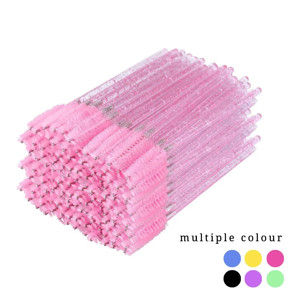 50pcs Eyebrow Eyelash Brushes Eyelash Spoolies Mascara Wands Applicator for Eyelash Extension Makeup Tool