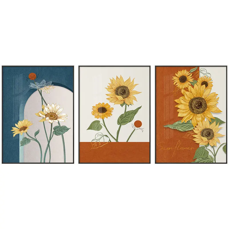 

Welcome Your Guests with Nordic-style Sunflower Wall Art Elevate Your Hallway and Living Room Decor with Chic Canvas Prints