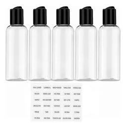Leakproof Travel Toiletry Bottles Set with Labels - Pack of 5, 3.4 oz Each (5pcs bottle)