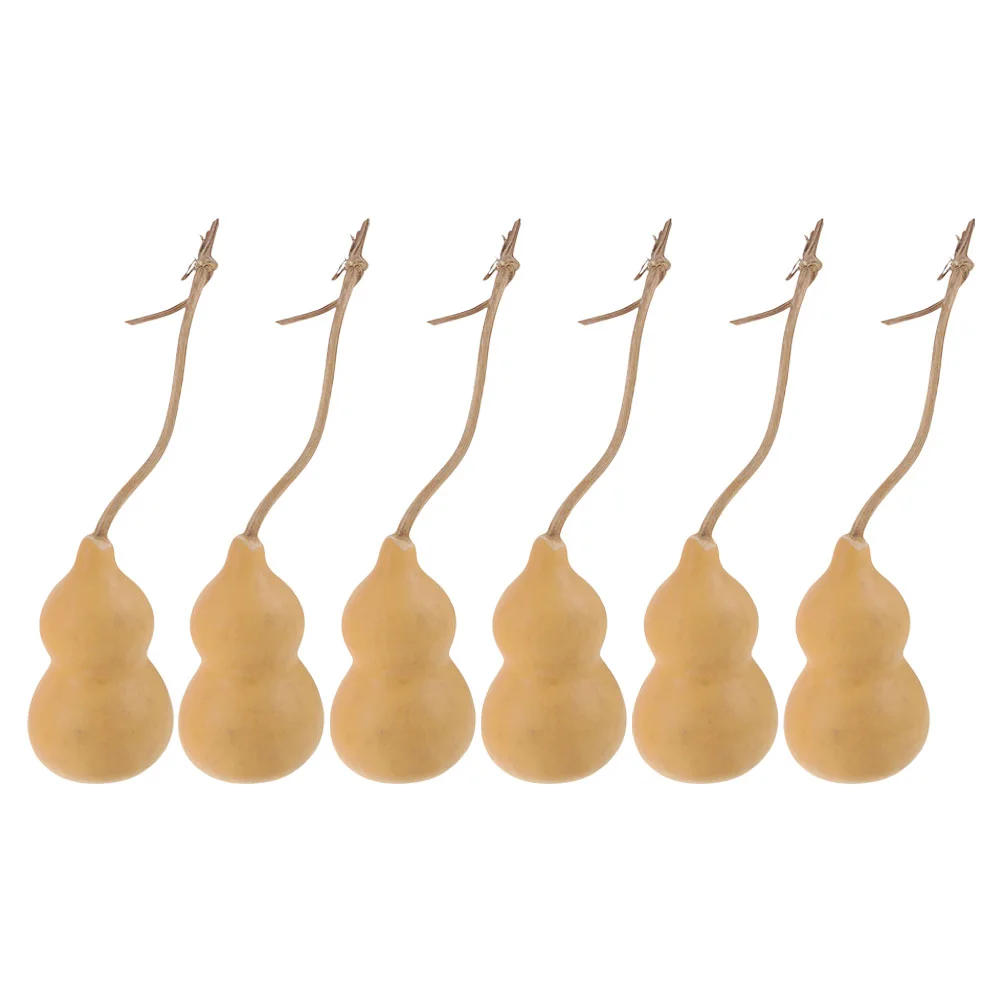

6pcs Natural Gourd Shape Ornament Chinese Natural Gourd Dried Gourd Ornament