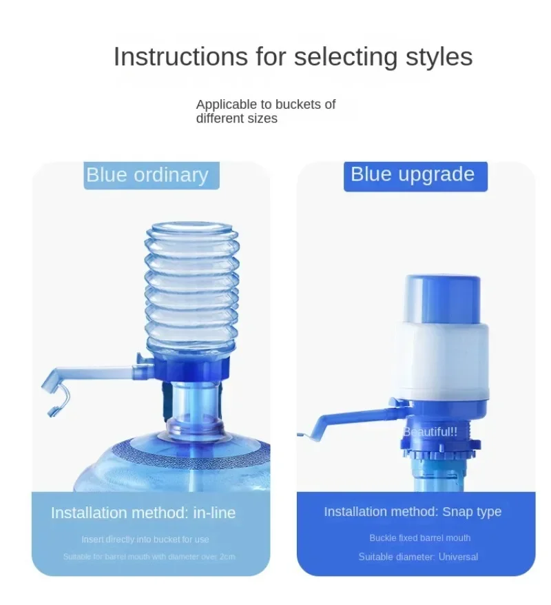 Pump Manual Hand Pressure Drinking Fountain Water Press with An Extra Short Tube Food Grade