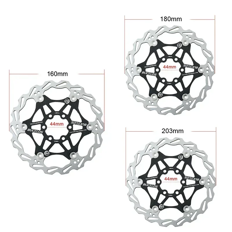BUCKLOS Bicycle Brake Rotors 2PC 160/180/203mm MTB Disc Brakes Rotor Road Mountain Bike Brake Rotor Floating Rotors