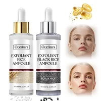 Essence exfoliante de riz noir et blanc, dissolvant de peau morte, réapprovisionnement brillant pour le visage, rétrécissement des pores, acide hyaluronique, sérum éclaircissant 1