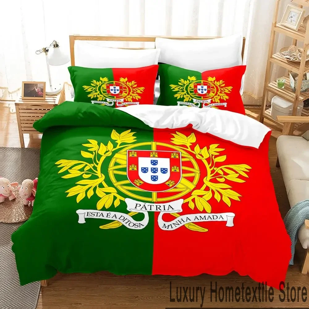 3D Print Portugal Flag Bedding Set Boys Girls Twin Queen King Size Duvet Cover Pillowcase Bed boys Adult Home Textileextile 4