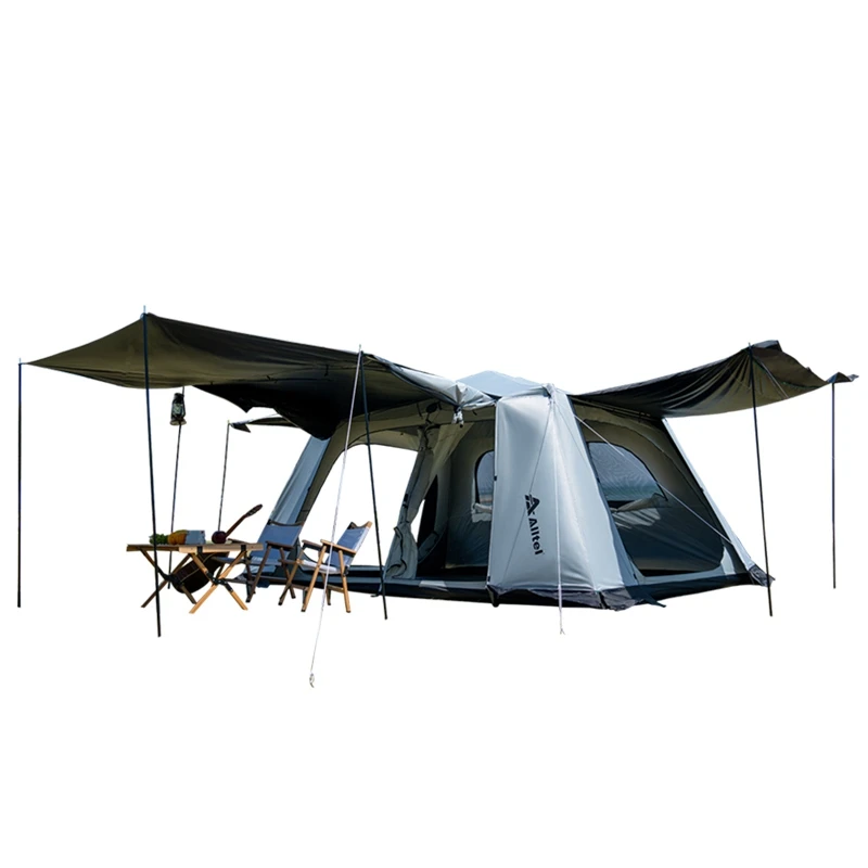 

Fully Automatic Tent Thickend Black Glue 3layers Rainproof Sunproof 2rooms Exquisite Outdoor Camping Aluminum Pole Quick Open