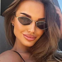 Small Frame Hexagon Punk Sunglasses Women 2025 Luxury Brand Trendy Metal Frame Polygon Sun Glasses For Ladies Eyewear UV400