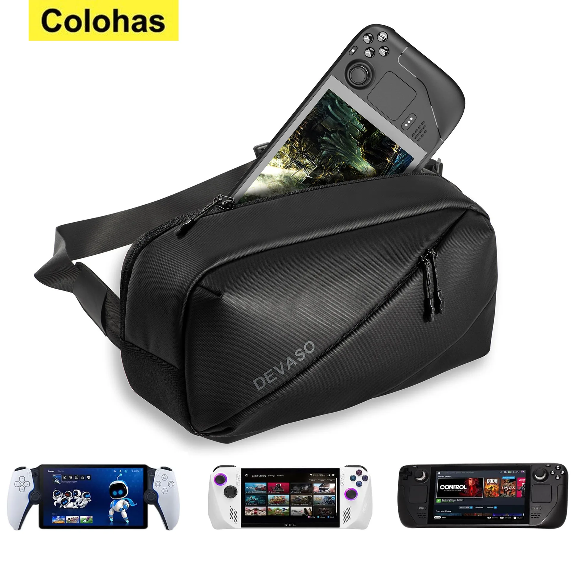 

Leisure Crossbody Bag Steam Deck OLED Handheld ROG ALLY Game Console Portable Crossbody Shoulder High Capacity Storage Bag