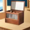 Wooden Cosmetic Makeup Organizer Large Makeup Storage Box Organization and Storage Case for Desk Dorm Vanity Dresser Countertop 3