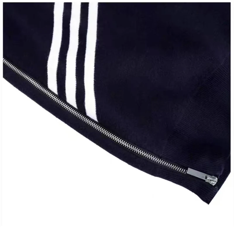Spring/Autumn New Product Golf Men's Outdoor Sports Jacket Fashion Side Zipper Sweater Versatile Pullover Dark Blue Knitted Top