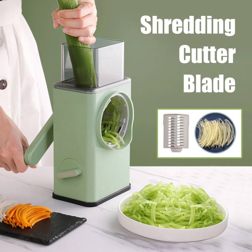 Rotary Cheese Grater and Shredder, Efficient Vegetable Cutter with Handle,  5 in 1 multifunctional Manual Mandoline Slicer for Home Use, Nuts Grinder