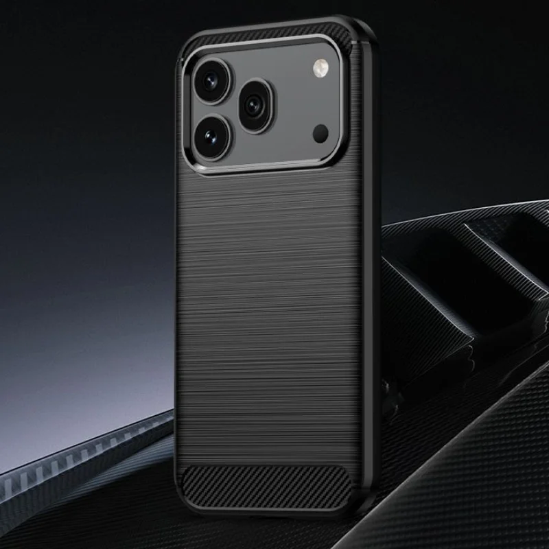 Premium Brushed Carbon Fiber Pattern TPU Soft Case - Slim Protective Cover