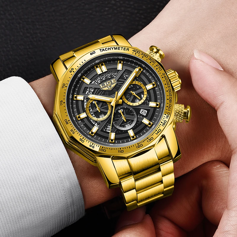 LIGE New Business Watch Men Fashion Military Sports Waterproof Men's Quartz Wristwatches Top Brand Luxury Date Chronograph Male