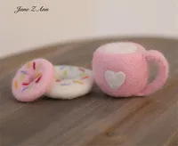 Wool felt biscuit milk bottle milk tea cup newborn photography theme modeling props studio shooting accessories 2