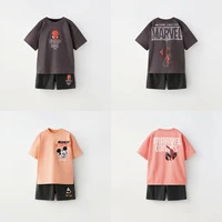 2025 Spider Man Print New Cartoon Short Sleeved Set For Baby Boys' Sportswear Summer T-shirt+shorts Children's 2-piece Set 1