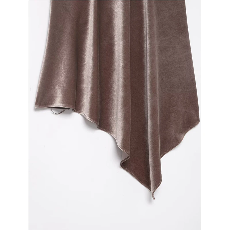 Women's Top 2025 Autumn New Style Asymmetry Velvet Halter Neck Backless Tie Top Sexy Fashion Versatile and Stylish Short Tops