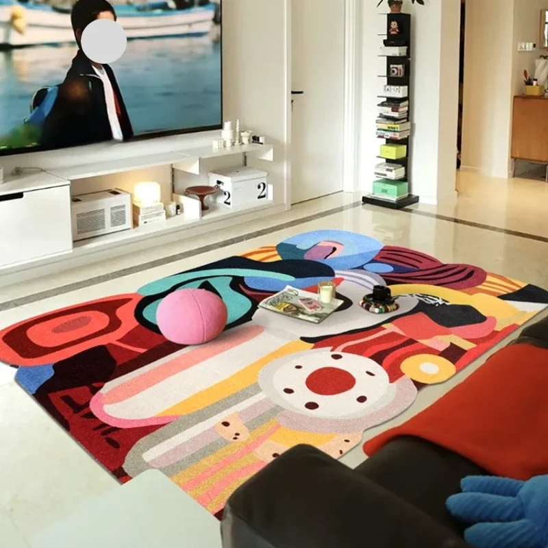 Living Room Carpet Colorful Trendy Special-shaped Bedroom Bedside Rug  Fluffy Plush Fashionable Coffee Table Floor Mat Ковер 양탄자 4