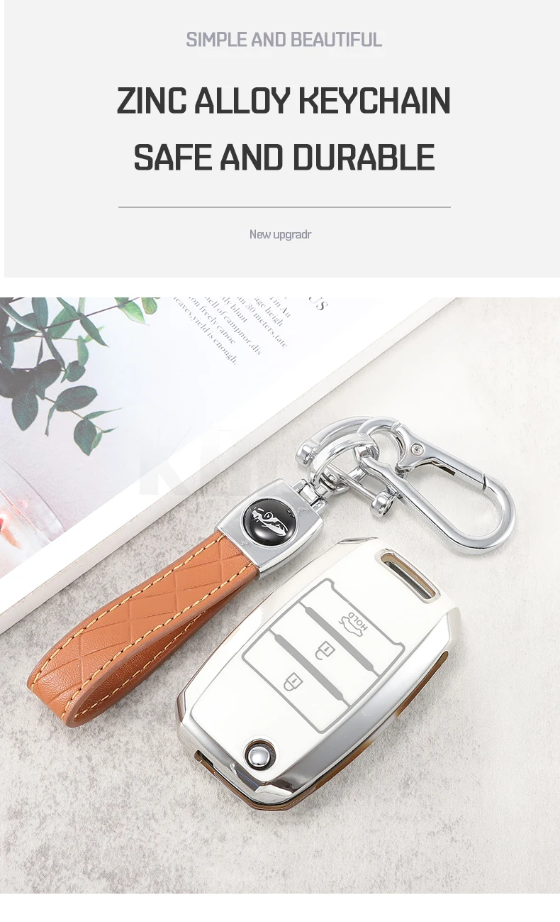 TPU Car Flip Key Case Cover Shell Fob per KIA RIO 3 K2 Ceed Cerato K3 K5 Sorento Sportage Soul K4 Picanto Optima Forte Stinger - S61b91e0c769b4cc19f0950a4a6cba3e4T