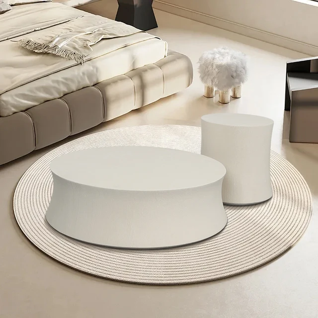 Table basse ronde blanche de styliste minimaliste italien, table d'appoint moderne, combinaison pour meubles de salon 1