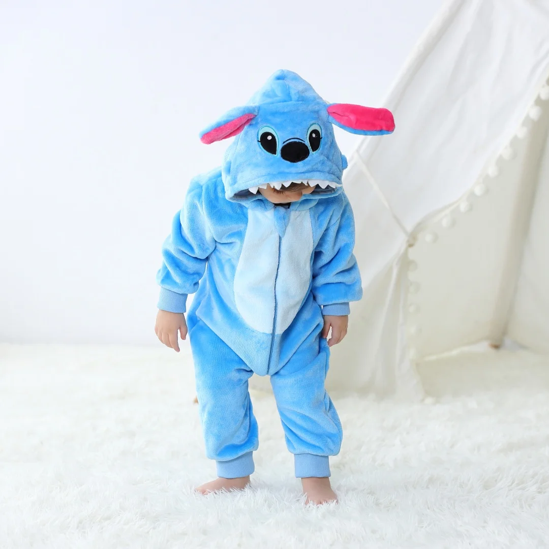 Baby Kigurumi Stitch Unicorn Rabbit Cartoon Romper Pajamas Infant Animal Onesies Girls Boys Cosplay Pyjama Costume For Christmas 3