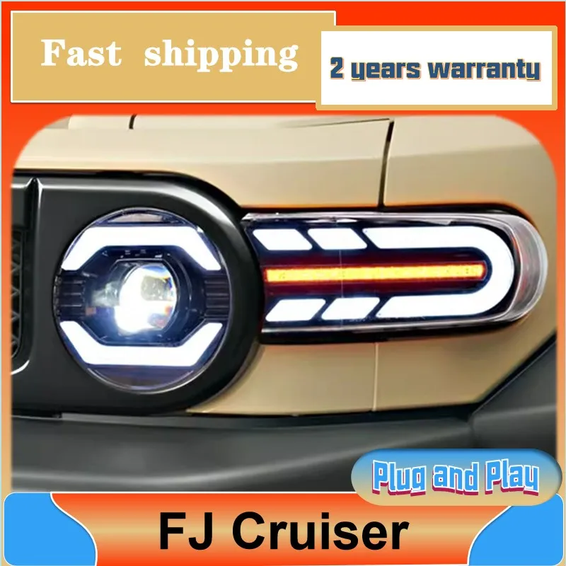 

Car Styling for toyota Toyota FJ Cruiser Head Light 2007-2020 FJ Cruiser Headlight DRL Dynamic Turn Signal Light Low High Beam