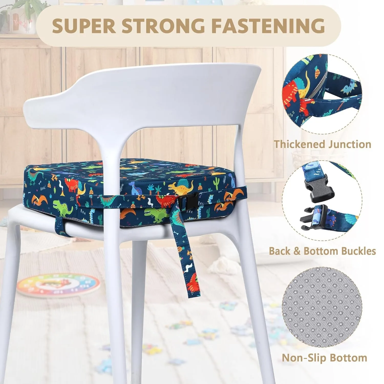 Children's Booster Seat Cushion Removable and Washable Baby Dining Chair Waterproof Home Baby Seat Set Toddler Chair