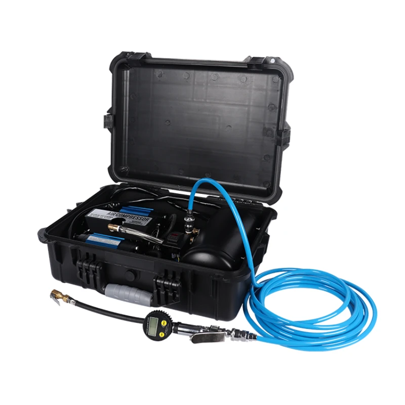 

Metal Double Cylinders box 1 Gallon air tank with Pump digital gauge gun and hose Heavy Duty Car Air Compressor