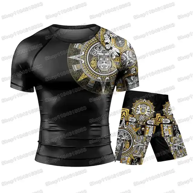 JAGUAR WARRIOR lutte anti-éruption maillot de surf chemises de plage maillots de bain plongée short de sport MMA BJJ hommes Jiu Jitsu ensembles de Fitness 1
