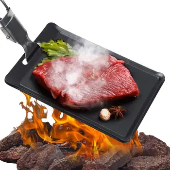 Cast Iron Grill Pan Rectangle Non Stick Sizzling Plate Outdoor Griddle Pan Camping Cookware Multi Cooker Deep Roasting Grill Pan 2
