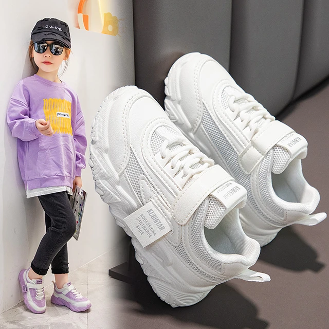 Zapatos Deportivos blancos para niños y niñas, calzado informal versátil  para escuela primaria, Moda de Primavera - AliExpress