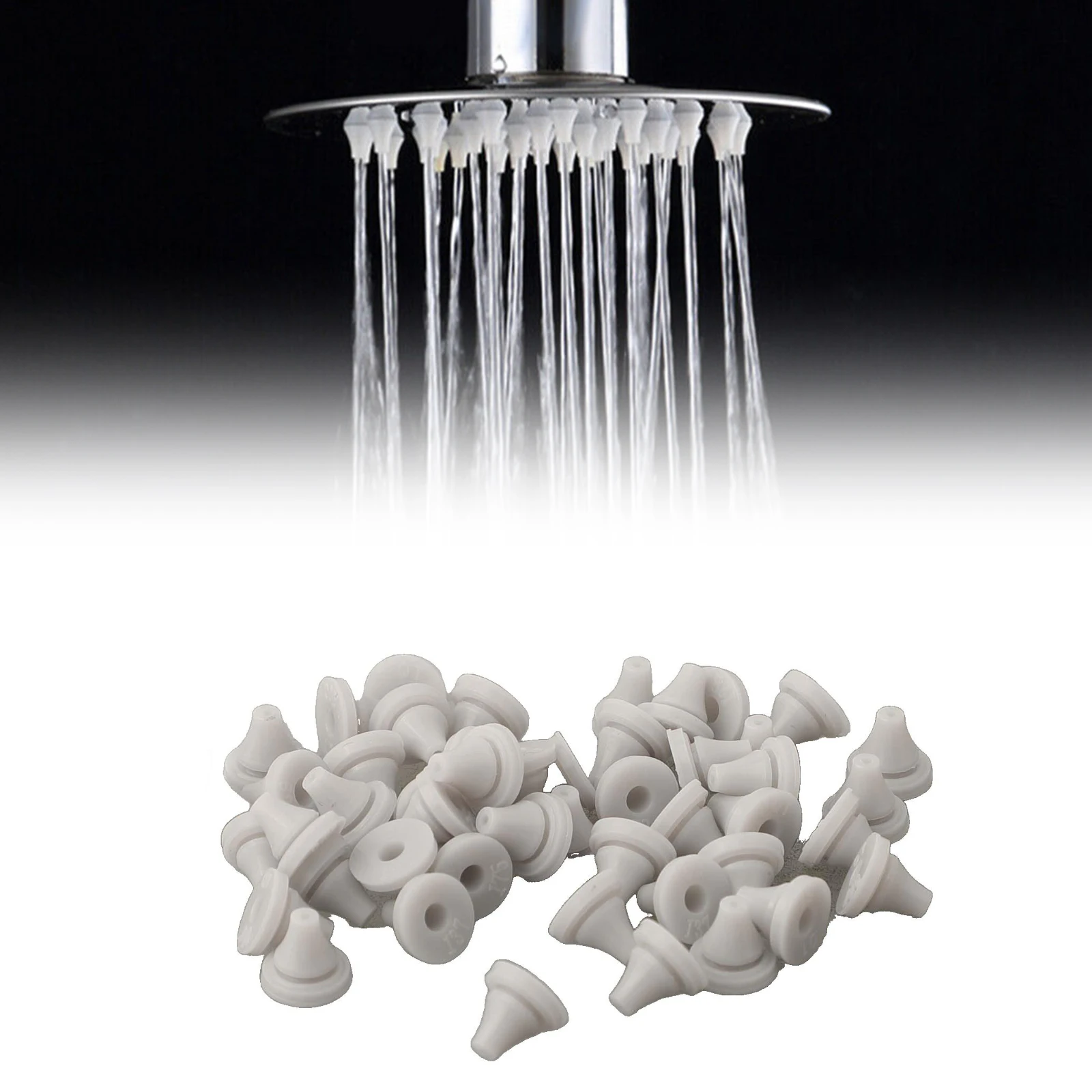 Description Picture 2 of item50pcs Shower Head Silicone Nozzle Nipple Replacement Water Sprinkler Top Spray Accessories Parts Fits 8mm Hole