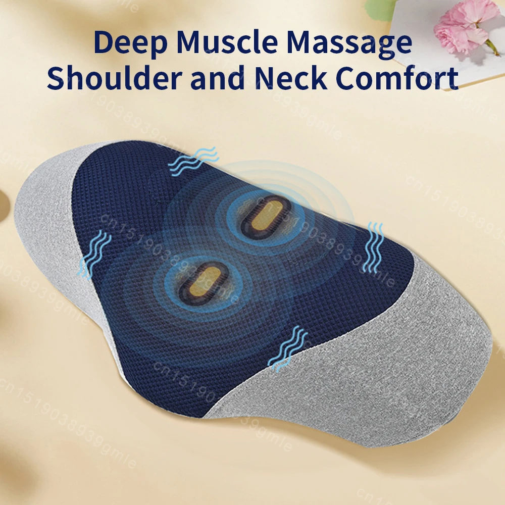Heated Neck Massager Cervical Pillow Hot Compress Vibration Cervical Traction Device Relax Orthopedic Traction of Cervical Spine