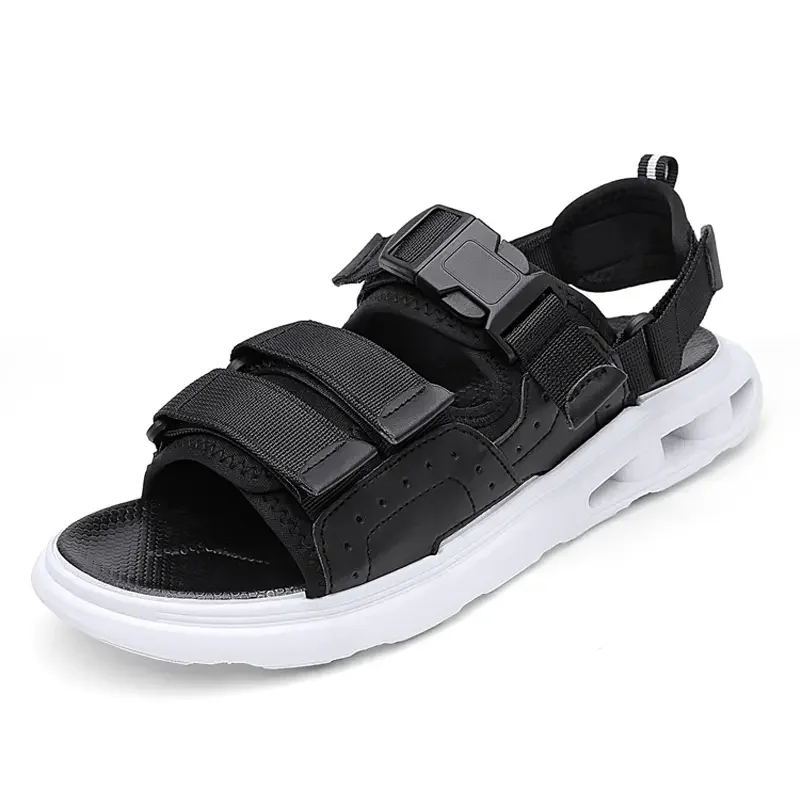 

Summer Men's Casual Sandals Thick Bottomed Open Toe Large Size Dual Purpose Beach Sandal Cushioned Durable Outdoor Casual Sandal