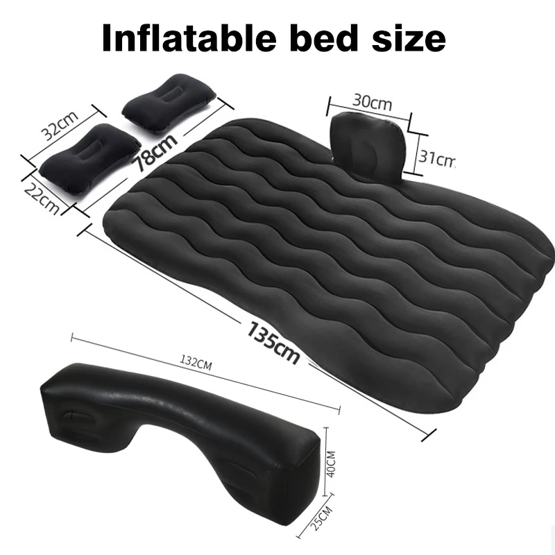 Car inflatable bed with headrest home travel outdoor SUV pickup car universal camping style car rear sleeping rest inflatable bed storage portable inflatable air bed car sleeping mattress camping mattress inflatable camping mattress