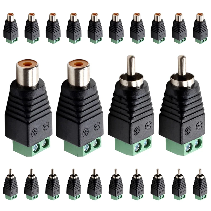 

5/20/100PCS RCA Terminal Block CAT5 To Camera CCTV Video Balun RCA Female or Male Jack AV Screw Jack Adapter Connector