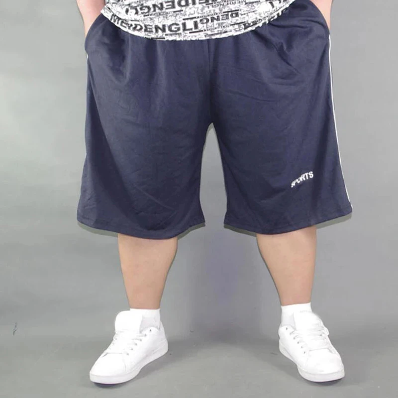 Men plus size shorts plus size 10XL 8XL 9XL waist 142cm summer large elastic sports casual loose large size 60 blue shorts 6