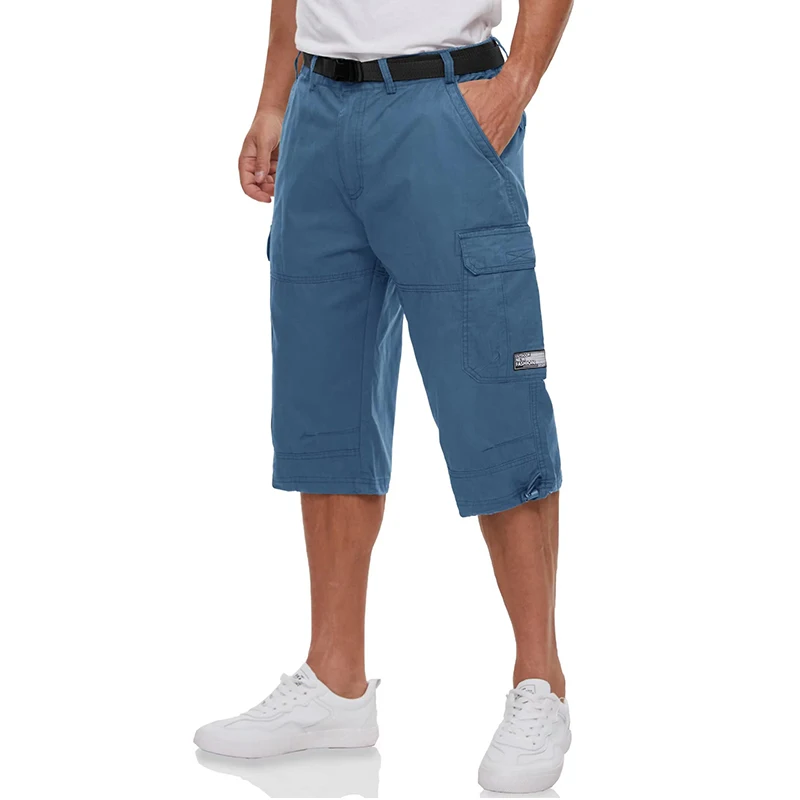 Men 3/4 Cargo Shorts Lightweight Ripstop Quick Dry Multi-Pockets
