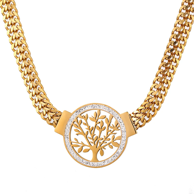 Tree Of Life Stainless Steel Gold Plated Necklace - Image 6