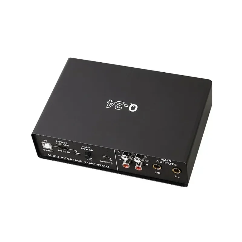 TEYUN Q-24 전문 오디오 사운드 카드(모니터 포함) 일렉트릭 기타 라이브 방송 녹음(스튜디오 노래 컴퓨터 PC용)