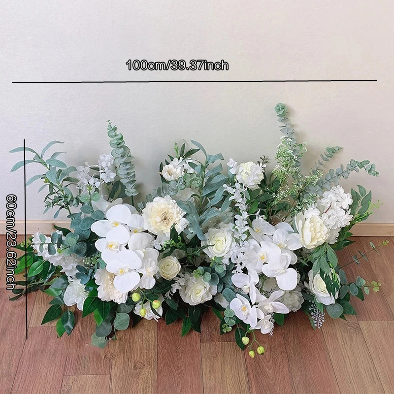 Description Picture 4 of itemWhite Rose Orchid Greenery, Wedding Arch Deco, Artificial Hang Corner Flower, Welcome Sign Floral Arrangement, Table Centerpiece