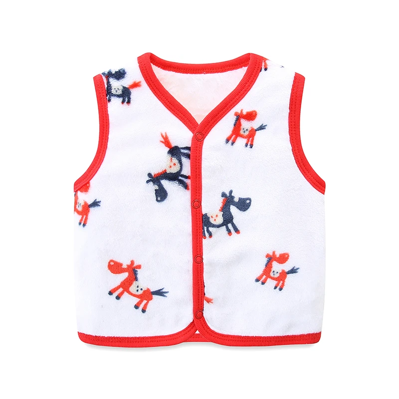 Children's Velvet Vest Autumn and Winter Baby Warm Vest Baby Cardigan Boys and Girls Thickeneded Outer Top