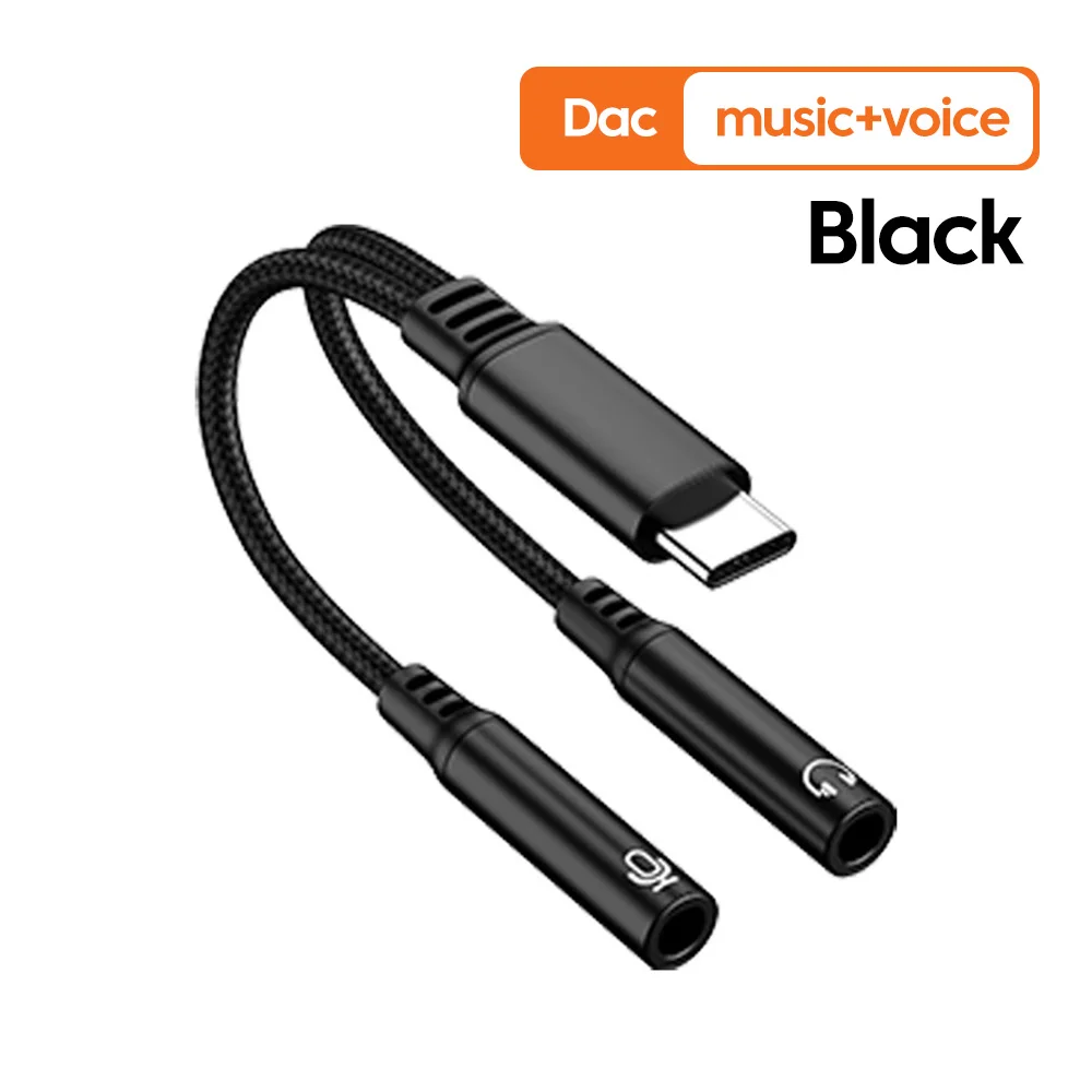 Dual 3.5mm Audio & Mic Splitter with USB/Type C Connection