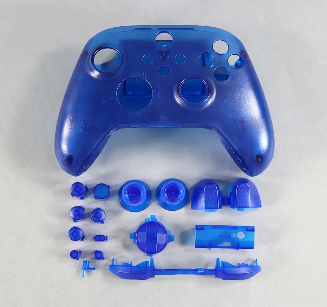 Transparent Replacement Housing Shell with Buttons for Xbox Series Controllers
