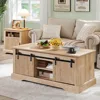 46" Fluted Lift Top Coffee Table with Sliding Door, Modern Center Table w/Adjustable Storage Shelf & Hidden Compartment 3