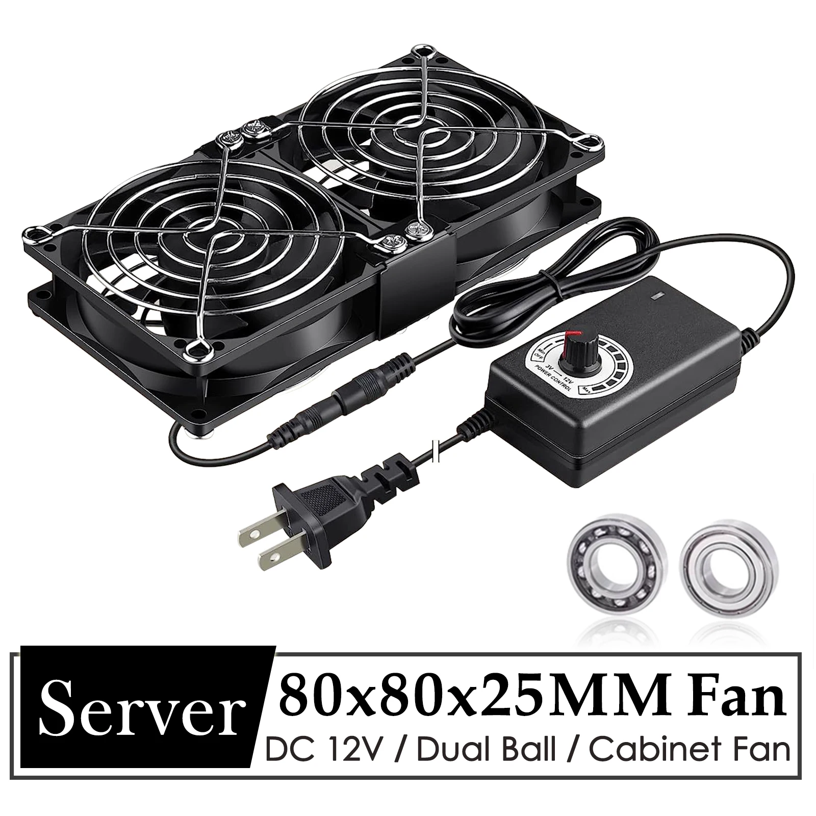 Gdtime-case pc Cpu Ventilador de Refrigeração Bola Dupla Btc Máquina Chassis Workstation Gabinete Radiador 80×25 mm 12v 220v