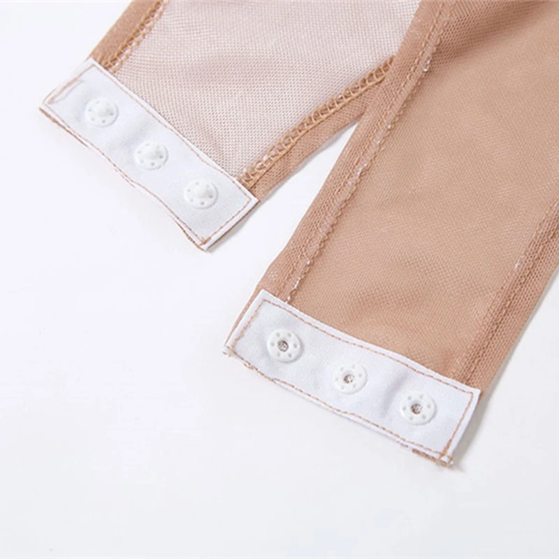 

Long Sleeve Bodysuit for Women O-Neck Transparent Mesh Letters Printed Leoptard 10CF