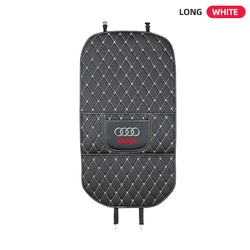 Premium PU Leather Car Seat Back Protector and Anti - Kick Mat Cover Accessories (WHITE)