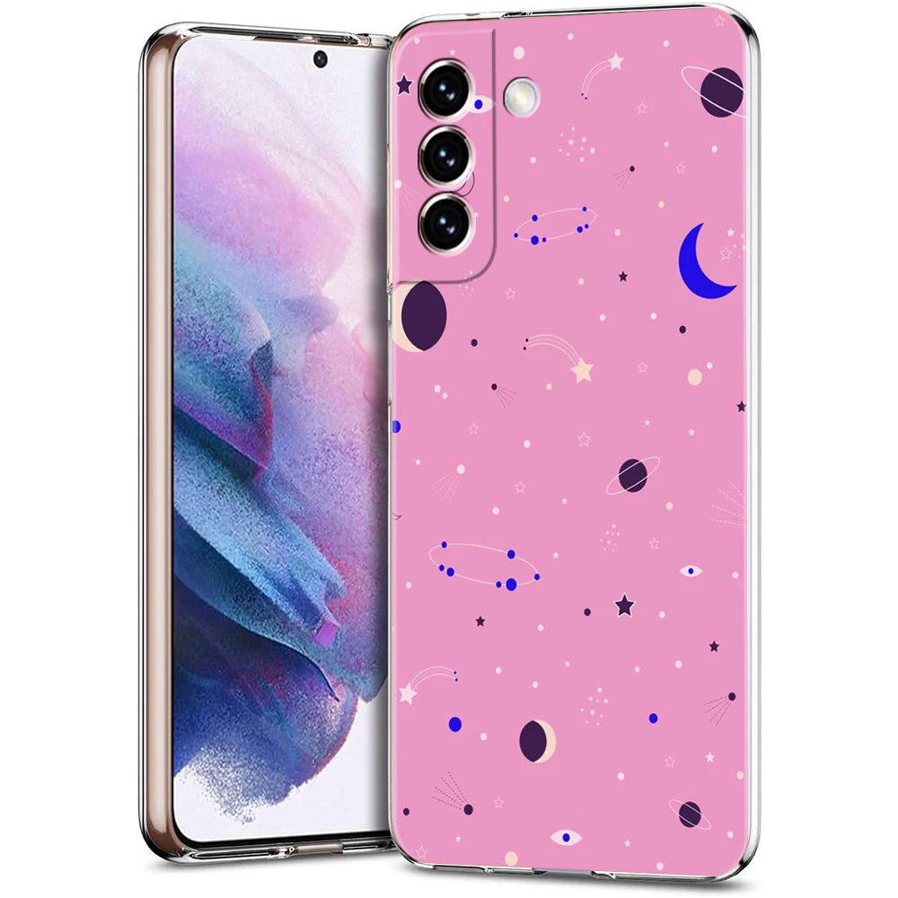 Celestial Galaxy Design Phone Case - Black & White Sun, Moon, Stars, and Planets