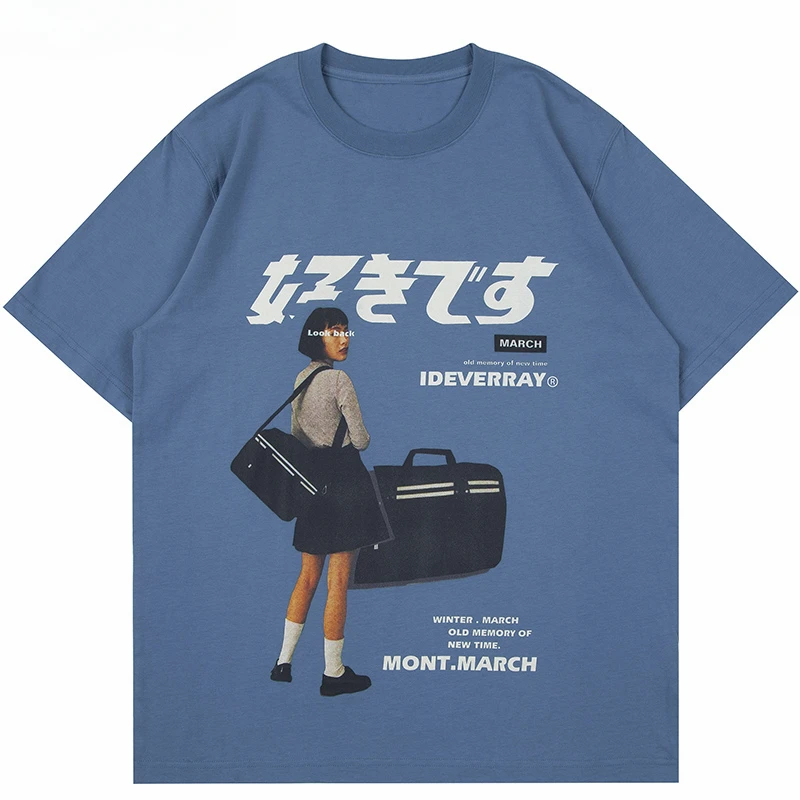 

2023 Tshirt Streetwear Men Harajuku Japanese Girl Poster Graphic T-Shirts Short Sleeve Casual Hip Hop Loose T Shirt Cotton Tops